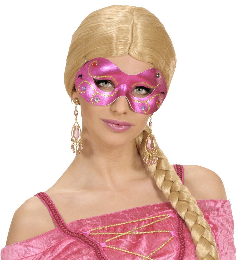 Widmann S.r.l. Verkleidungsmaske Augenmaske Strass Pink