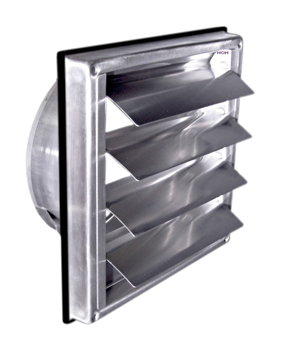 Häusler Onlinehandel GmbH Lüftungsgitter Edelstahl Überdruck Abluftgitter LG-5012 Inox DIN 125 Lüftungsgitter, rostfreies Material