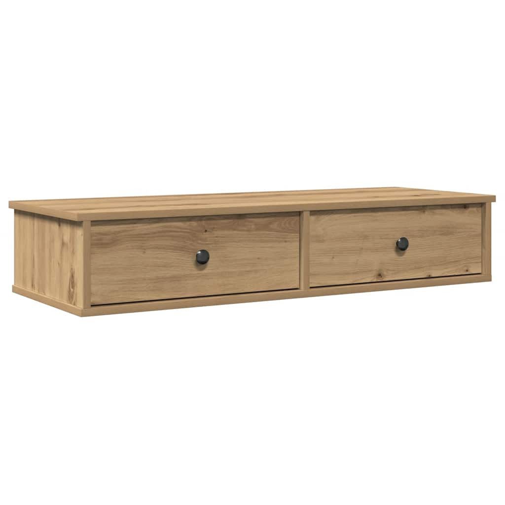 vidaXL Regal Wandregal mit Schubladen Artisan-Eiche 100x37,5x19 cm, 1-tlg.