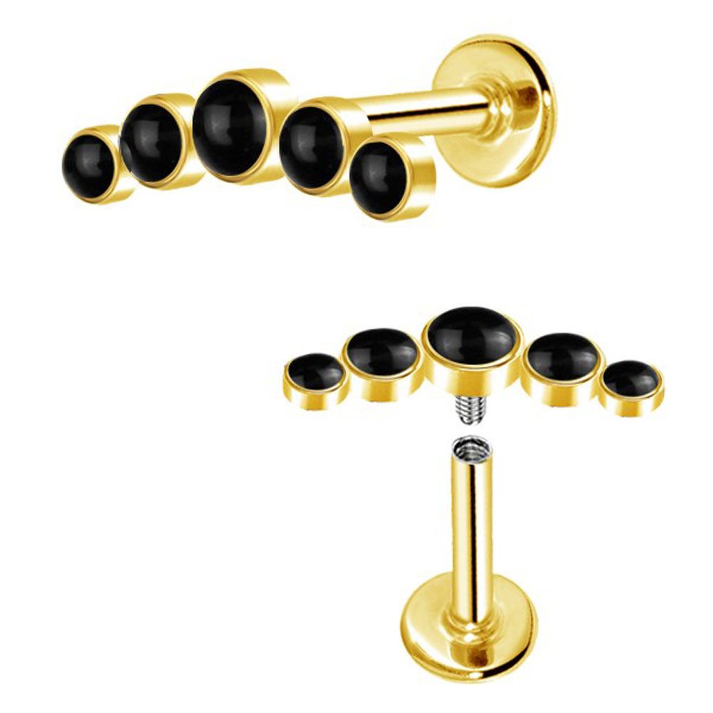 viva-adorno Piercing-Set Helix Tragus Ohr Cartilage Knorpel Piercing Stecker Bogen Ohrstecker, Türkis Opal Onyx