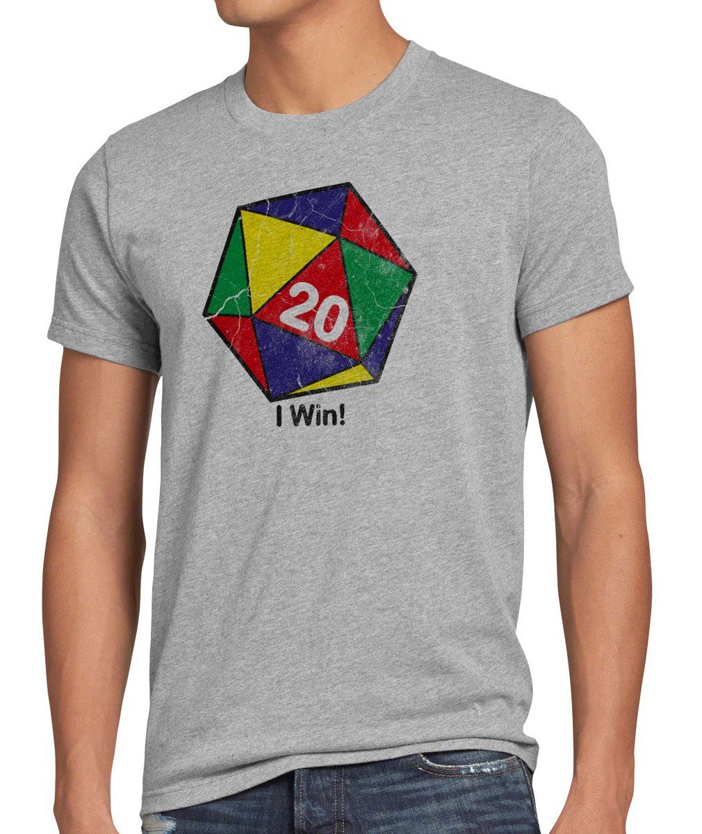 the W20 Sheldon theory style3 mathematik big Herren cooper Print-Shirt grau T-Shirt meliert Zauberwürfel bang