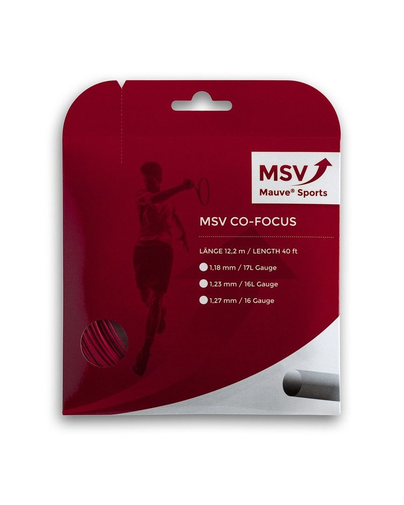 MSV Tennissaite Co Focus (Haltbarkeit+Kontrolle) rot 12m Set, Saitendicke: 1.18