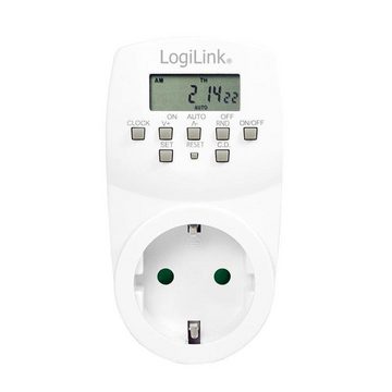 LogiLink Zeitschaltuhr ET0007, digital, LCD Display, 24/7, individuell programmierbar, Weiß