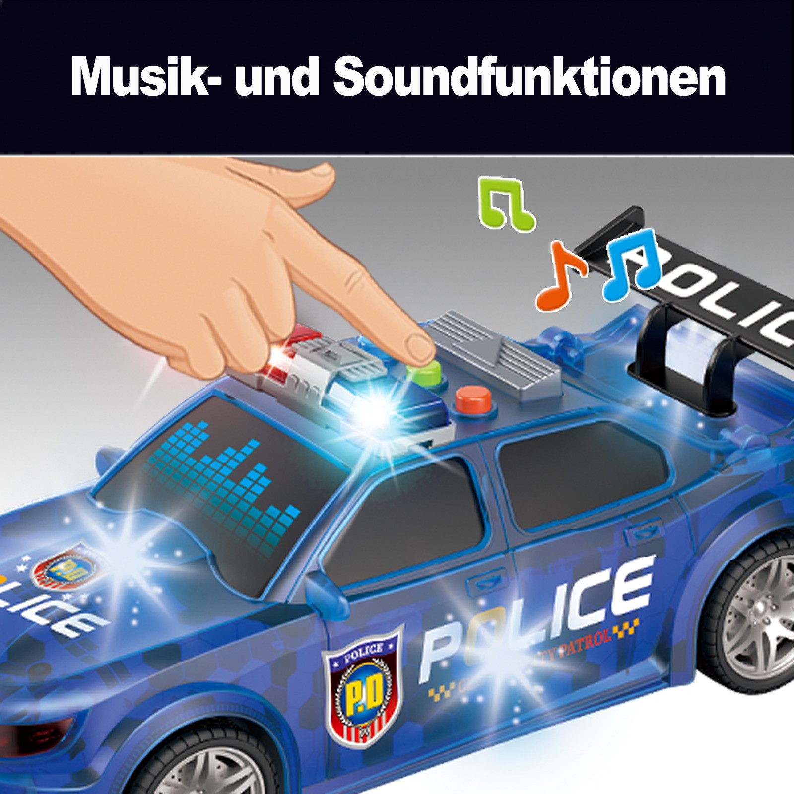 Esun Spielzeug-Auto Auto Spielzeug, Spielzeugauto, (Set), 1:16 Spielzeugauto mit Licht und Sound, Aufziehauto