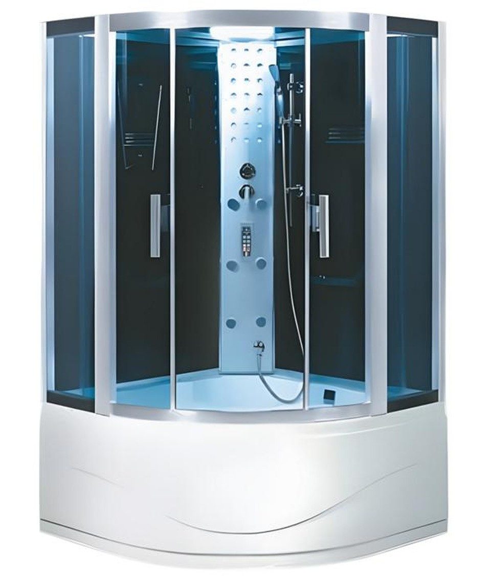 Xlmoebel Dampfdusche Multifunktionsdusche von XLMOEBEL mit Massagedüsen und LED-Beleuchtung, BxT: 130x130 cm, Dampfdusche, 1-tlg., Dampfdusche 130x130x215 cm, Made in Europa