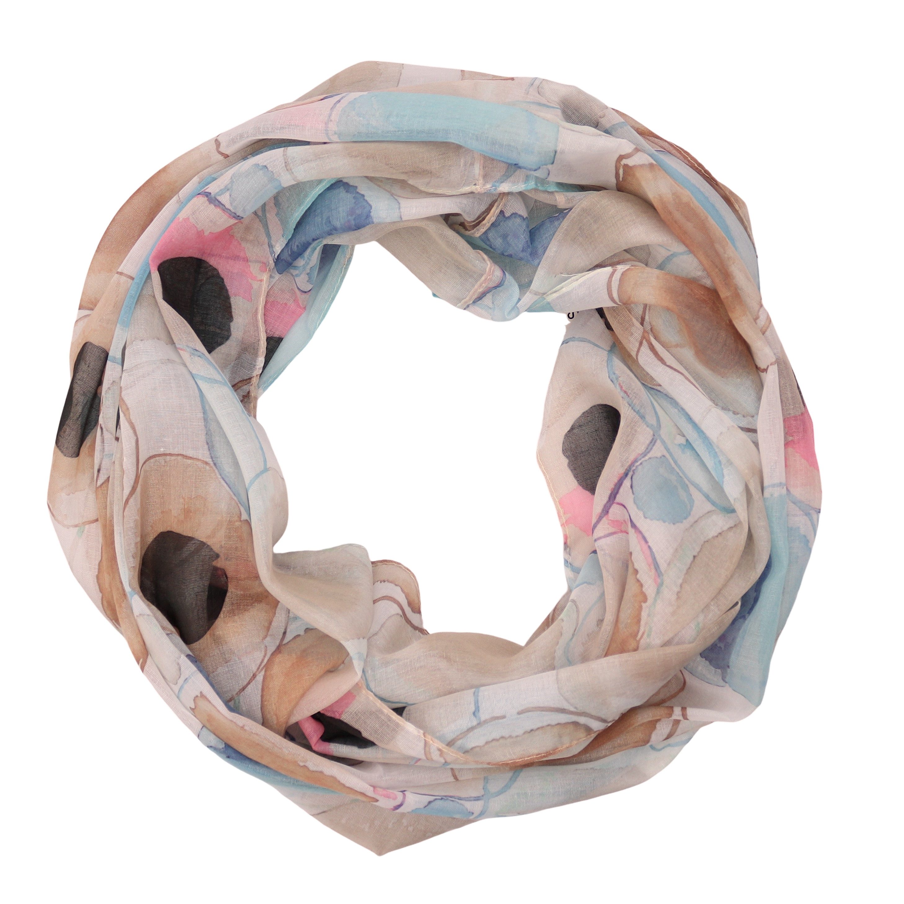 MIRROSI Loop Damen Schal mit Tollem Muster Weich aus 100% Viskose, Schlauchschal, (ca.160x48cm, zweimal um den Hals wickelbar), Damen Halstuch Stola ideal für Frühling,Sommer, Herbst