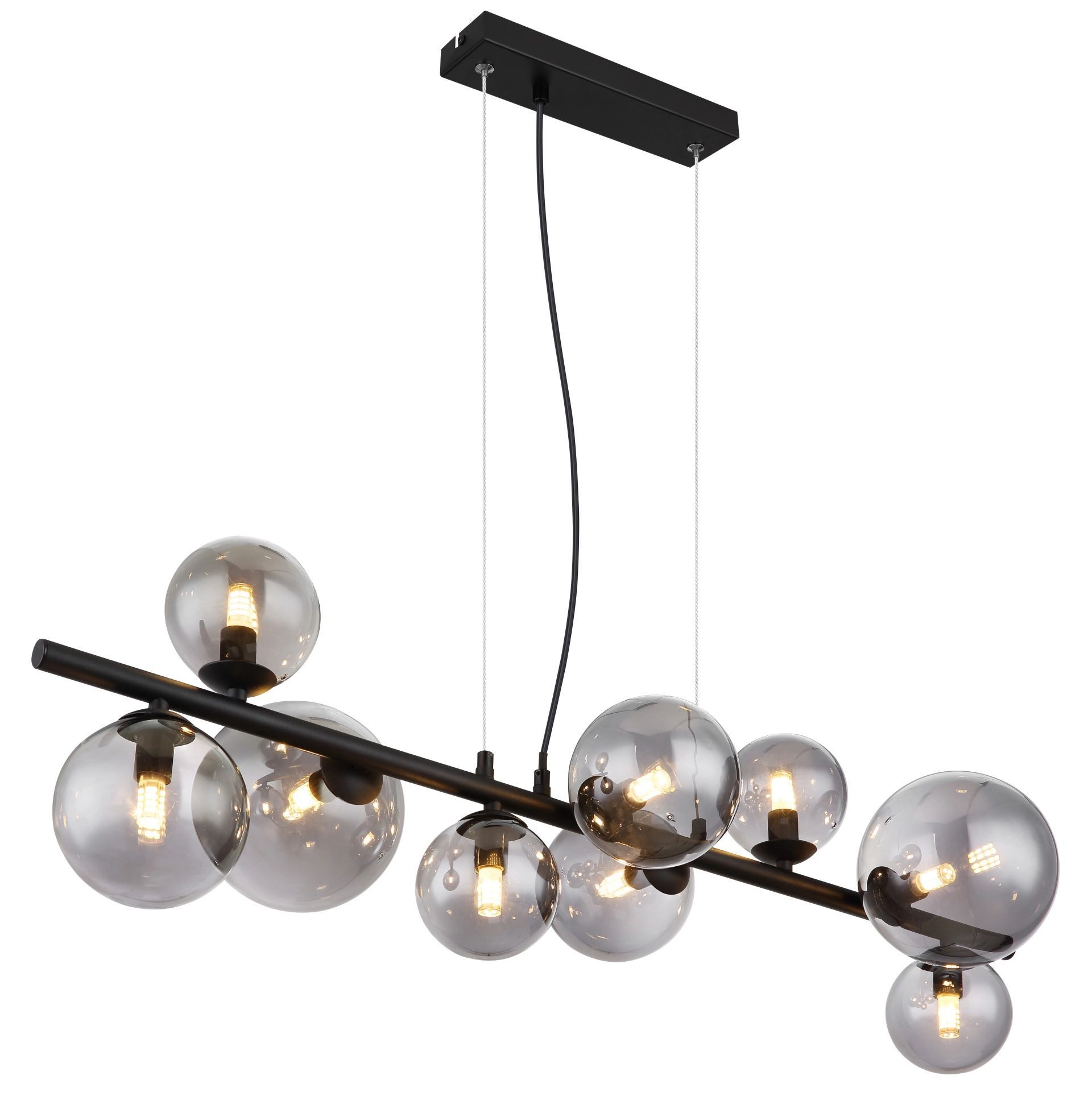 GLOBO LIGHTING LED-Hängeleuchte RIHA, Leuchtmittel wechselbar, Warmweiß, Deckenlampe, Glas, Design Leuchte, Wohnzimmer, Esszimmer