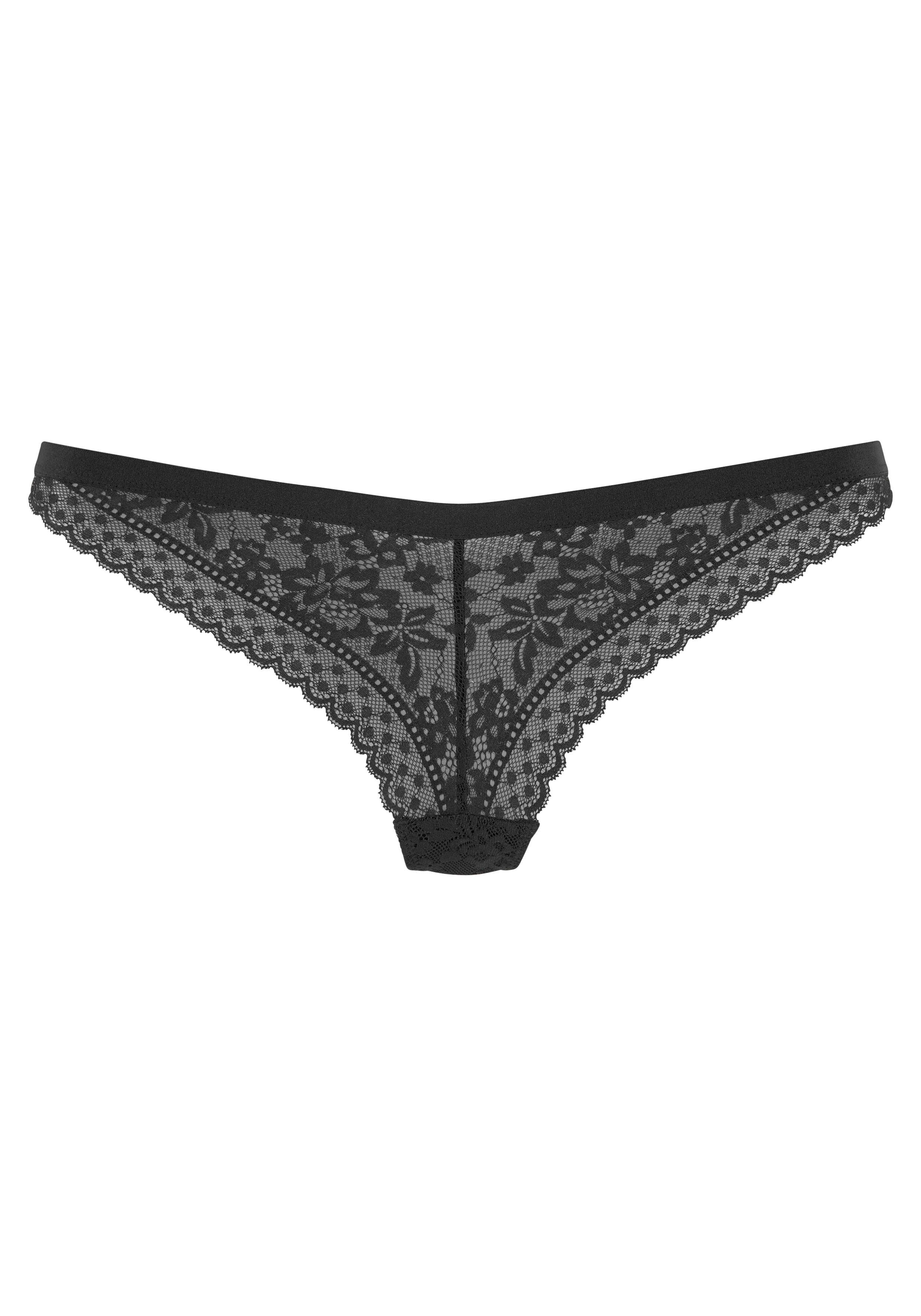 Vivance by Lascana String Viola aus Spitze, mit anteilig recyceltem Polyamid