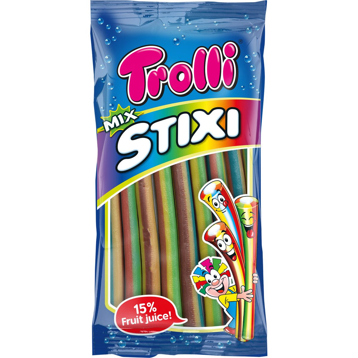TROLLI Süßigkeit, Trolli Mix Stixi Gummibonbon mit verschiedenen Fruchtaromen 85g