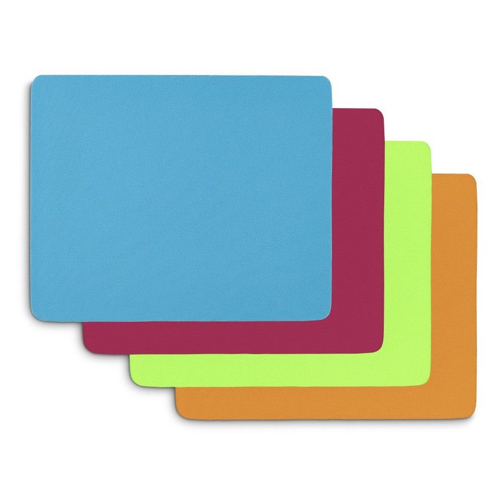 Hama Mauspad Hama Easy 20er Display in Blau, Grün, Orange und Rot.
