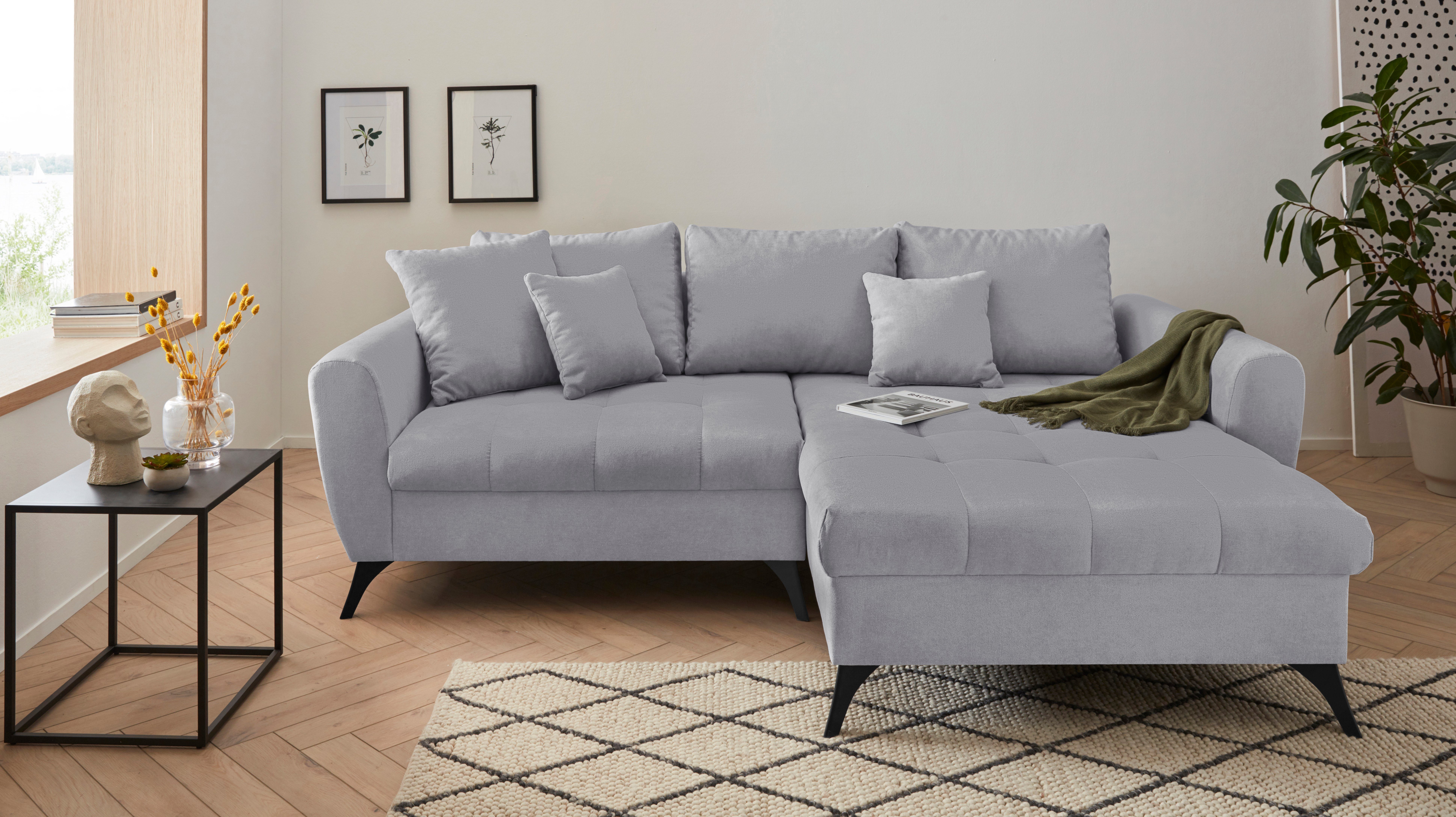 im Lörby, auch Steppung Sitzbereich, Ecksofa feine Kissen clean-Bezug, mit Aqua INOSIGN lose