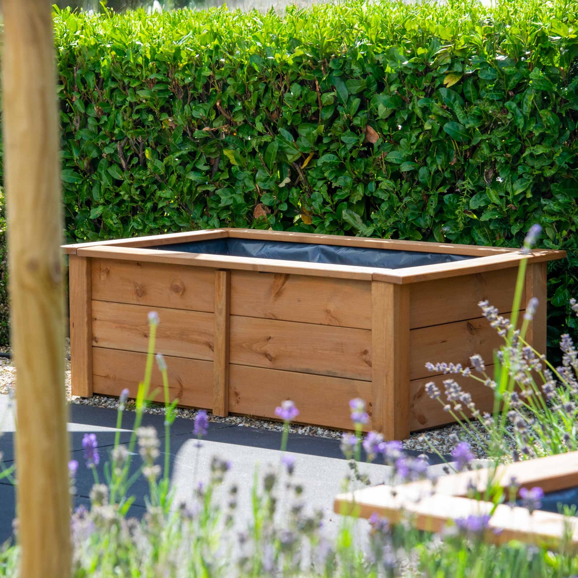 dobar Raised Pond Rectangular Raised Pond "Cube" incl. pond liner, pine