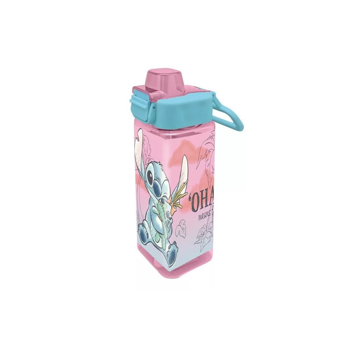 Disney Trinkflasche Disney Lilo und Stitch Cheeky quadratische Plastikflasche
