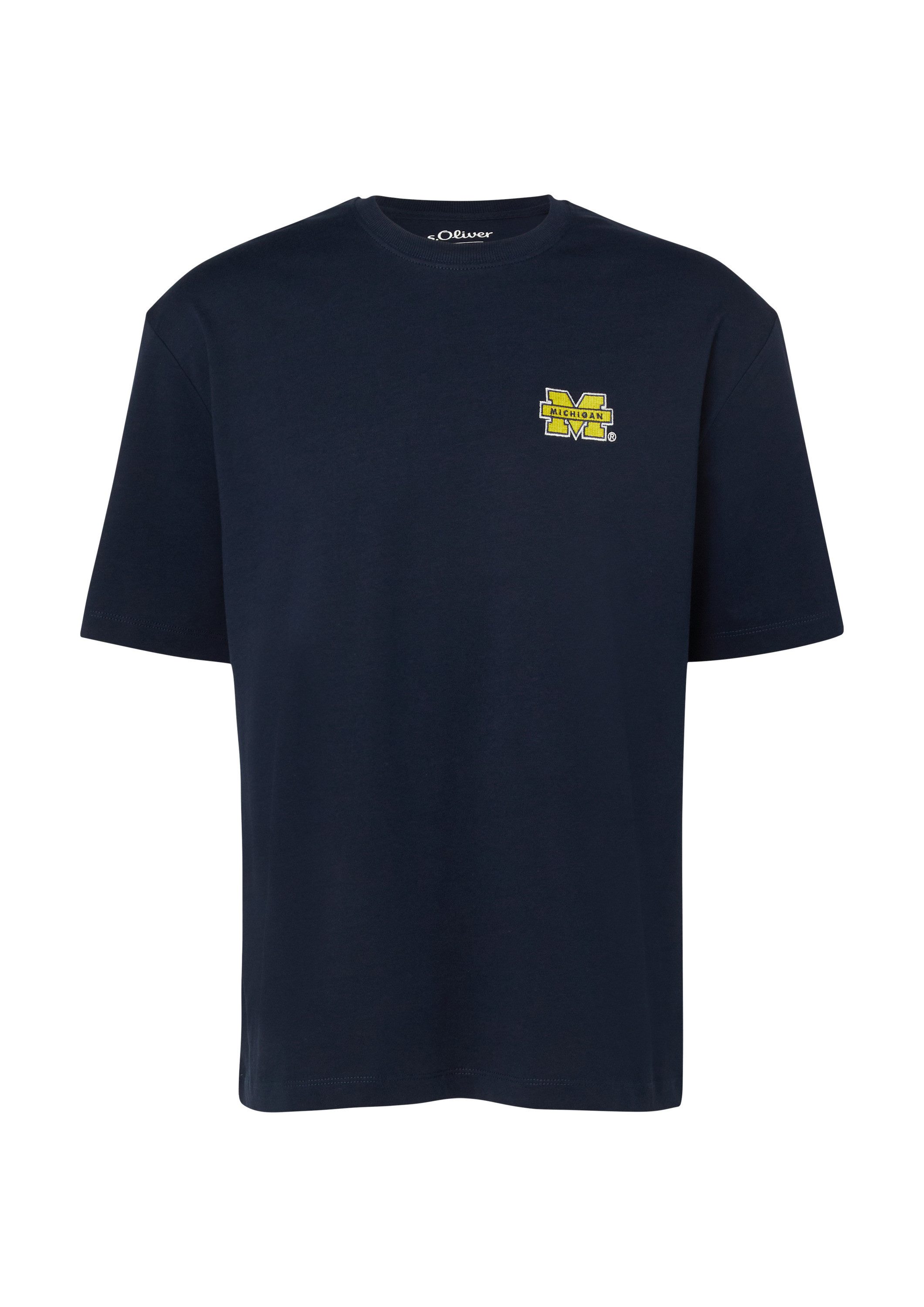 s.Oliver Kurzarmshirt T-Shirt T-Shirt aus Heavy Jersey im Modern Fit mit College-Artwork