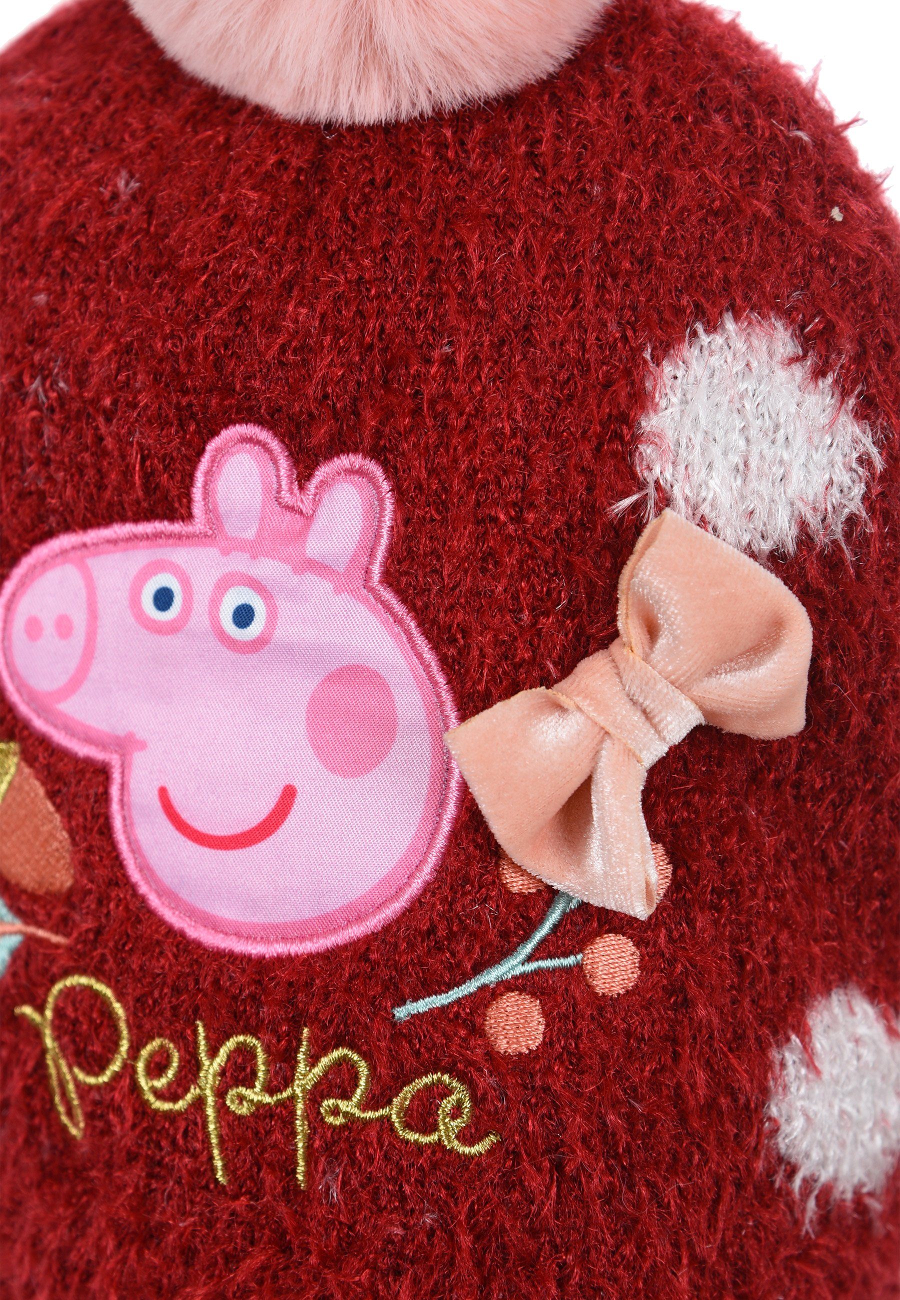 Wutz Winter-Mütze Winter-Set Pig (SET) Bommelmütze Pink Kinder Mädchen Peppa Peppa Handschuhe