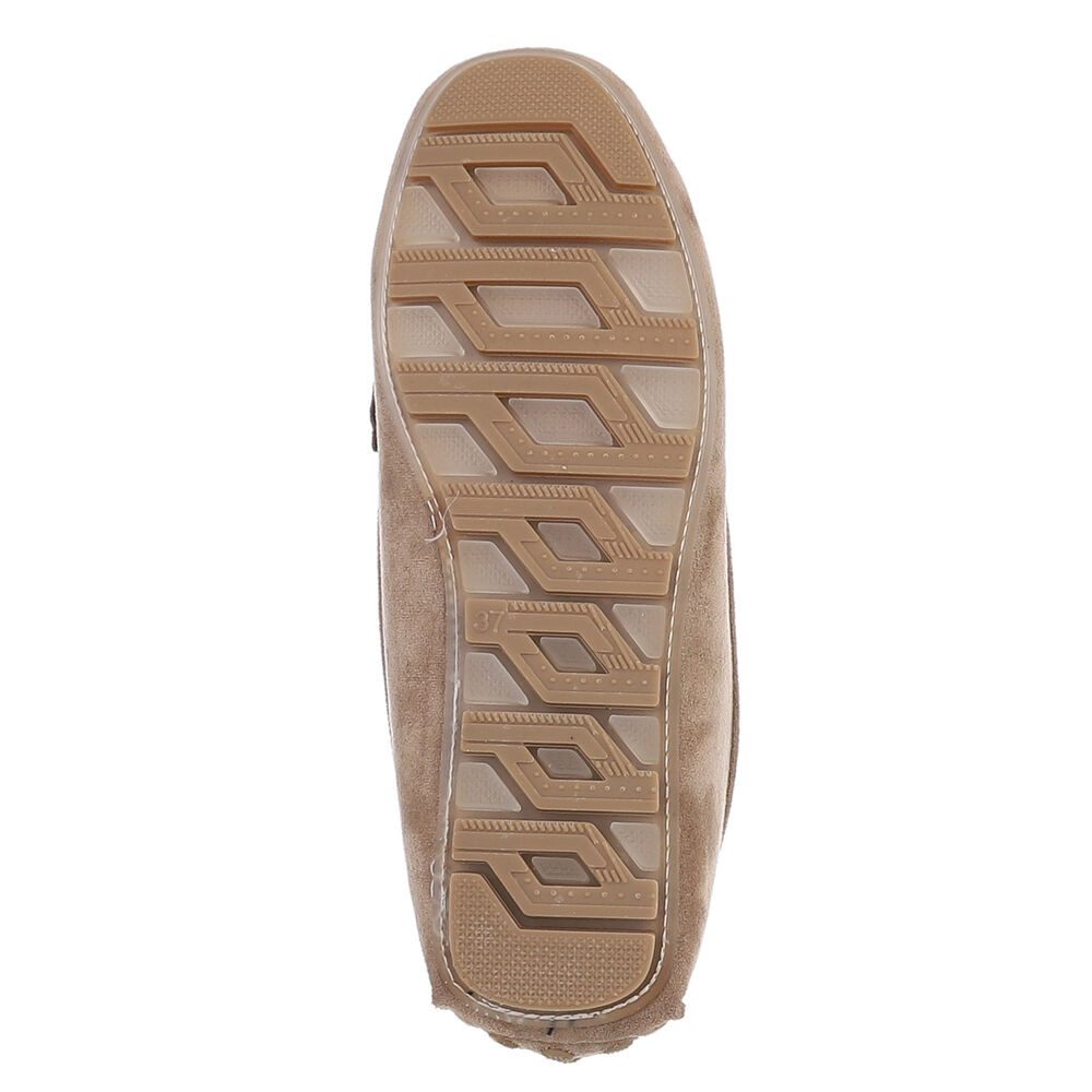 Ital-Design Elegante Mokassins mit Schnalle für Damen, ideal für Freizeit Slipper (91261078) Flach Mokassins in Hellbraun