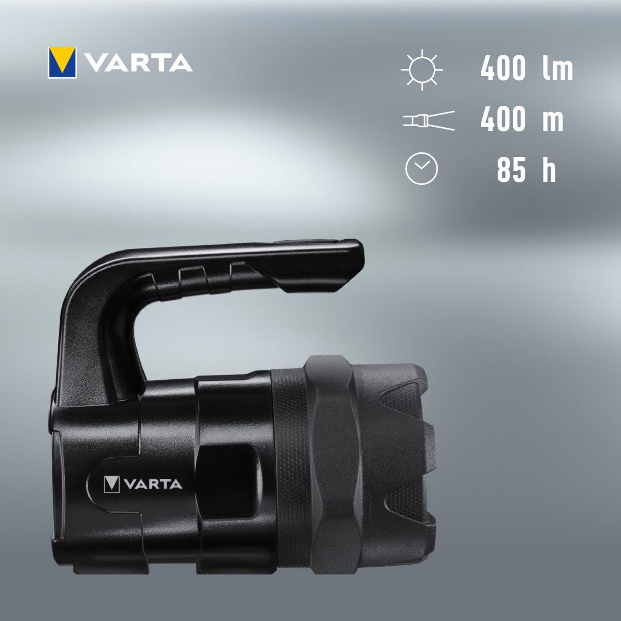 VARTA Taschenlampe BL20 (7-St), Watt Pro 6 wasser- LED Gehäuse staubdicht, eloxiertes Indestructible und stoßabsorbierend, Aluminium