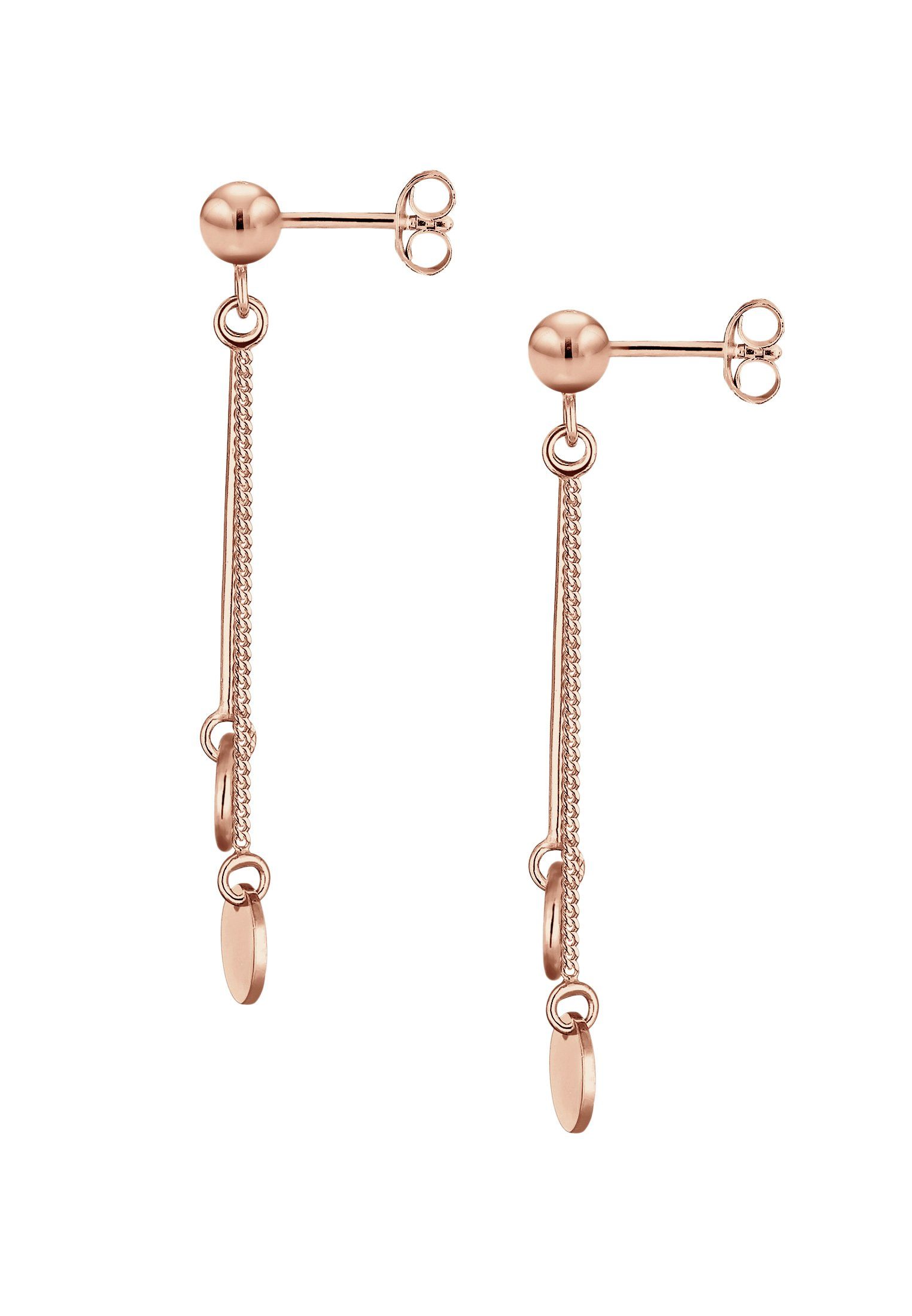 Elli Paar Ohrhänger Stecker Kreis und Plättchen Schmuck Geschenk 925er Silber, Geo