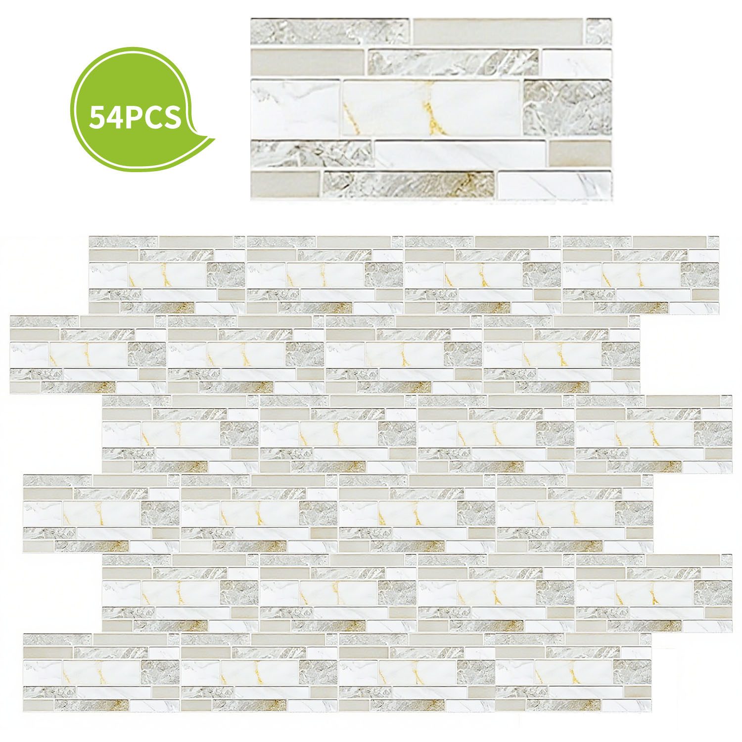 SURFOU Fliesenaufkleber 54 Stück Fliesenaufkleber 20 x 10 cm Selbstklebende günstig online kaufen