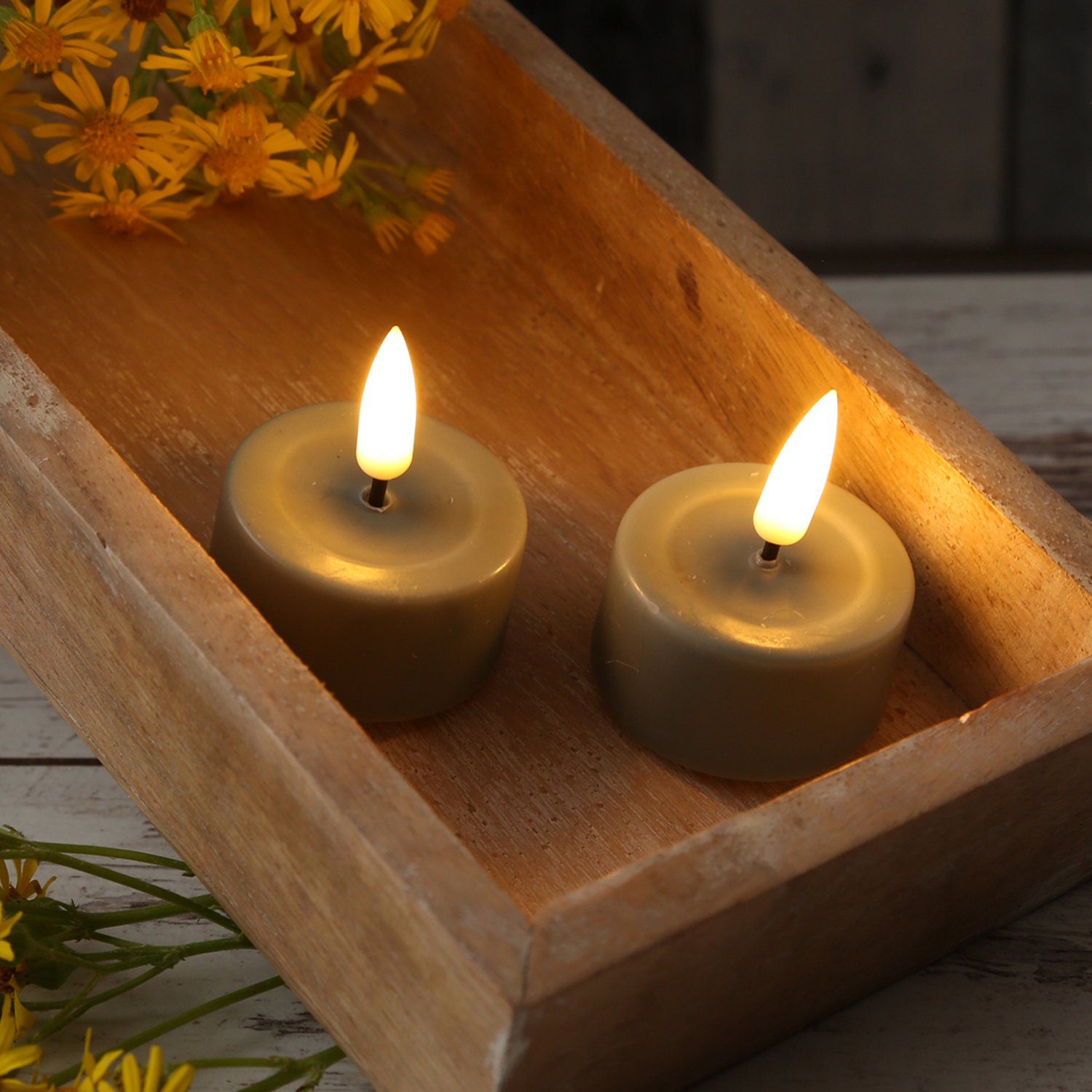 Deluxe Homeart LED-Kerze LED Teelichter Mia flackernd inkl. Batterien D: 4, günstig online kaufen