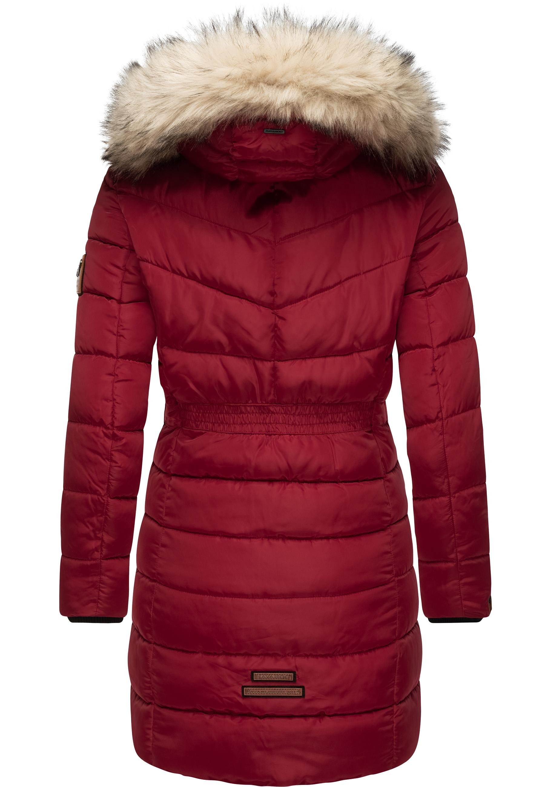 Navahoo Steppmantel Paula stylischer Winter Parka m. edlem Fellimitat