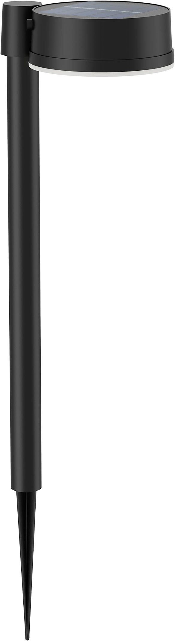 Philips LED Solarleuchte Outdoor Vynce Spiess 1.5W, rund, 2700 Kelvin, schwarz, Abschaltautomatik, Dimmfunktion, Leuchtdauer einstellbar, Memoryfunktion, Nachtlichtfunktion, Tageslichtsensor, Timerfunktion, mehrere Helligkeitsstufen, LED fest integriert, Warmweiß