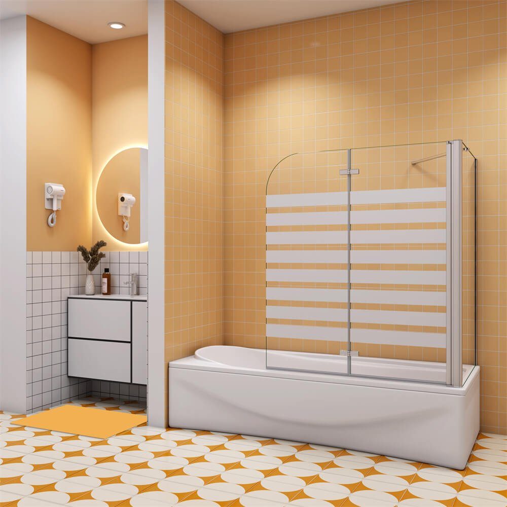 duschspa Badewannenaufsatz Faltwand Badewannenaufsatz mit Seitenwand Glaswand auf Badewanne, Einscheibensicherheitsglas, Sicherheitsglas, (Set), Breite 120cm
