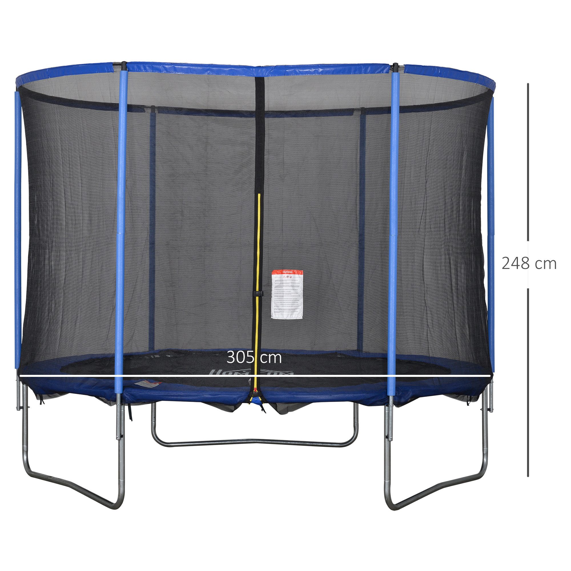 HOMCOM Fitnesstrampolin Trampolin mit Sicherheitsnetz, Ø 305 cm, (Gartentrampolin, 1 tlg., Trampolin), für Garten, Schwarz