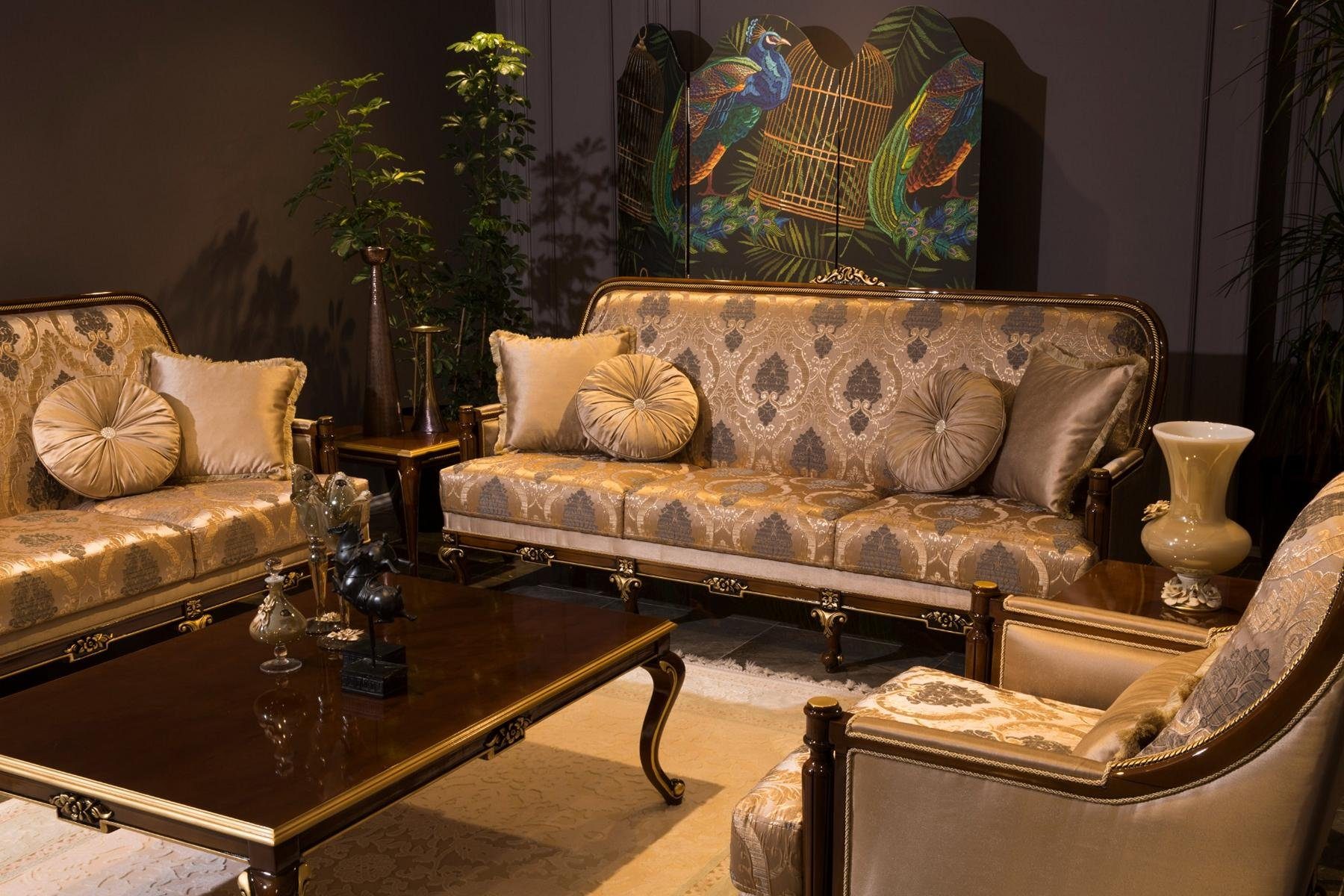 JVmoebel Sofa, Dreisitzer Luxus Sofa 3 Sitzer Sofas Sitz Stoff Design Couch
