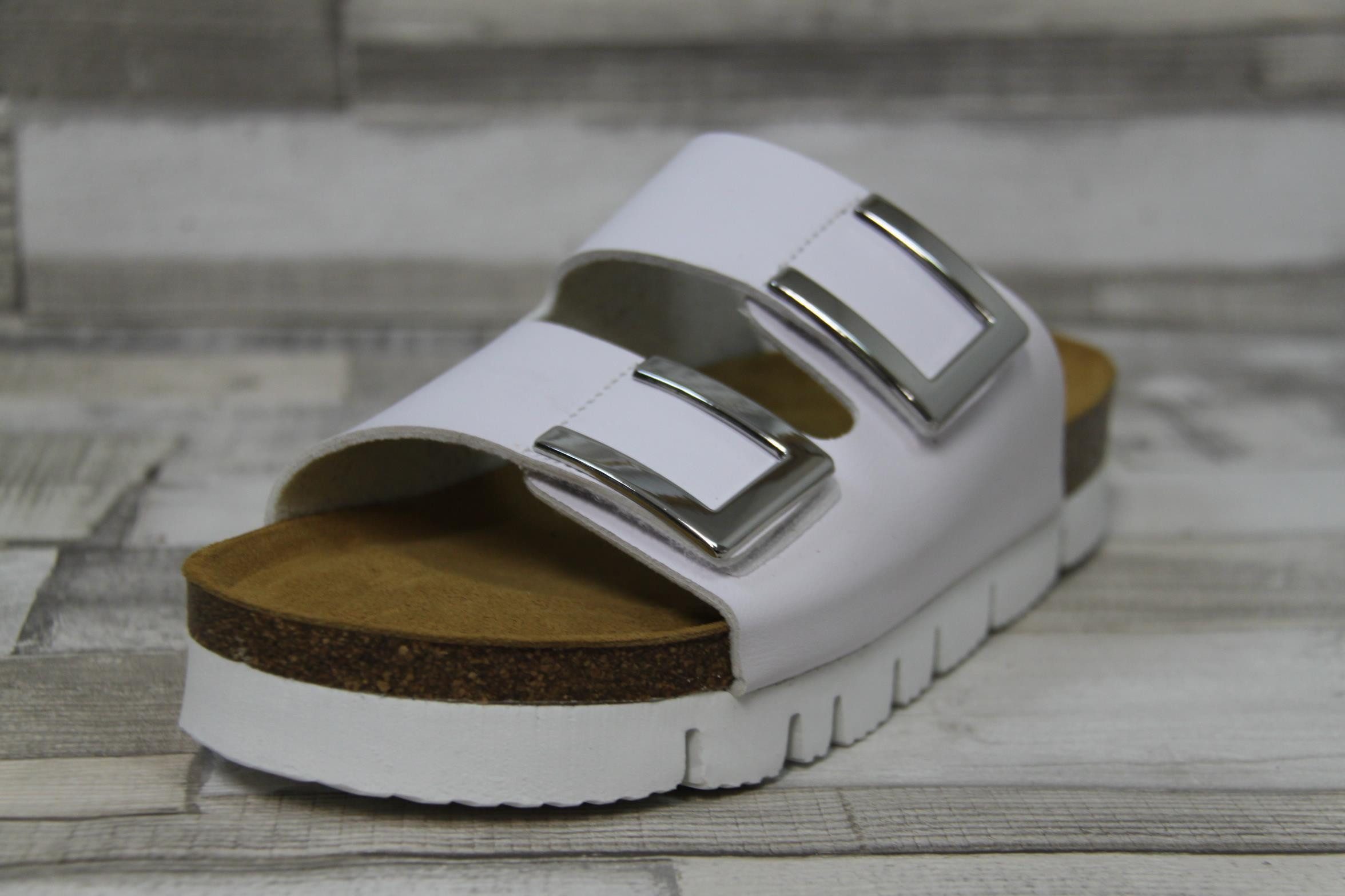 Dr. Brinkmann Dr. Brinkmann Damen Pantolette mit 2 Schnallen dicke Sohle weiß 40 Pantolette