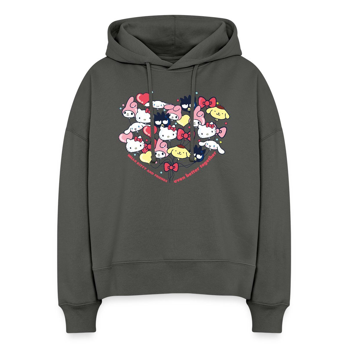 Hoodie Hello Kitty And Friends Ballons Frauen Boxy Organic Hoodie