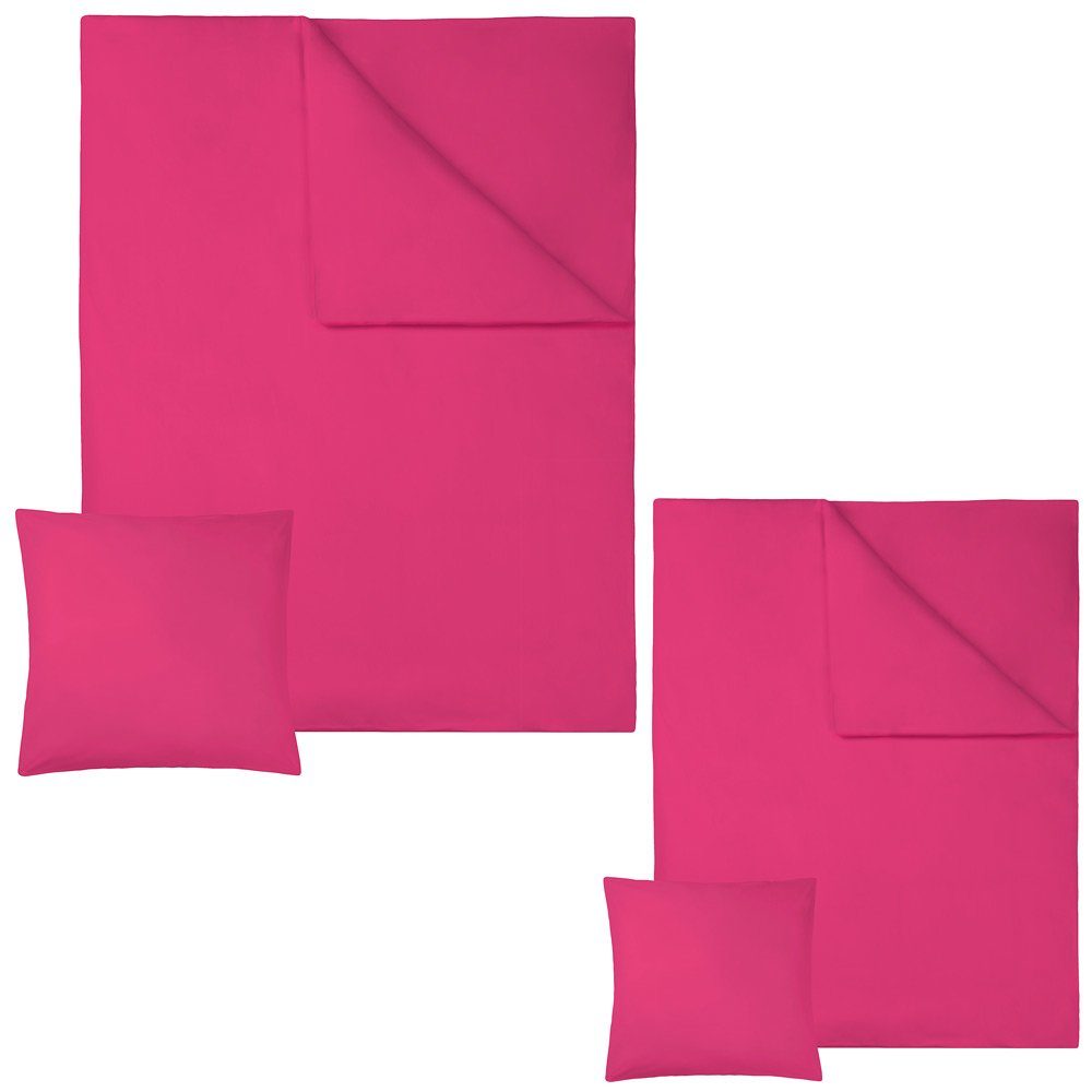 tectake Bettwäsche 2 Bettwäsche-Sets Baumwolle, Baumwolle, günstig online kaufen