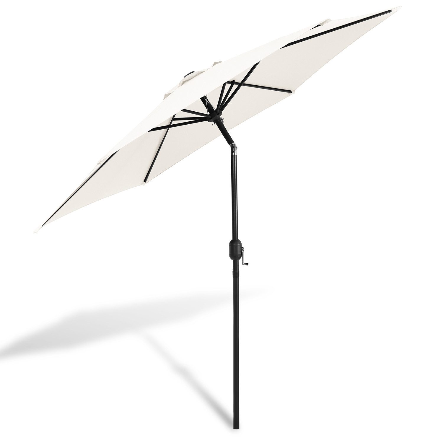 Clanmacy Sonnenschirm 3m/3.5m Sonnenschirm Gartenschirm UV40+ mit Handkurbel Terrassen