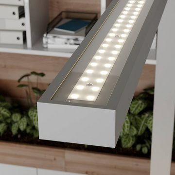 Arcchio Stehlampe Jolinda, dimmbar, LED-Leuchtmittel fest verbaut, universalweiß, Modern, Aluminium, Kunststoff, silber (RAL 9006), inkl.