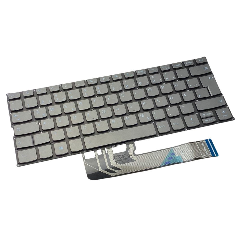 Trade-Shop Ersatzteil passend für Lenovo Flex 6-14ARR 6-14IKB Tastatur (Tasten: Deutsch, QWERTZ / Farbe: Grau / mit Hintergrundbeleuchtung)