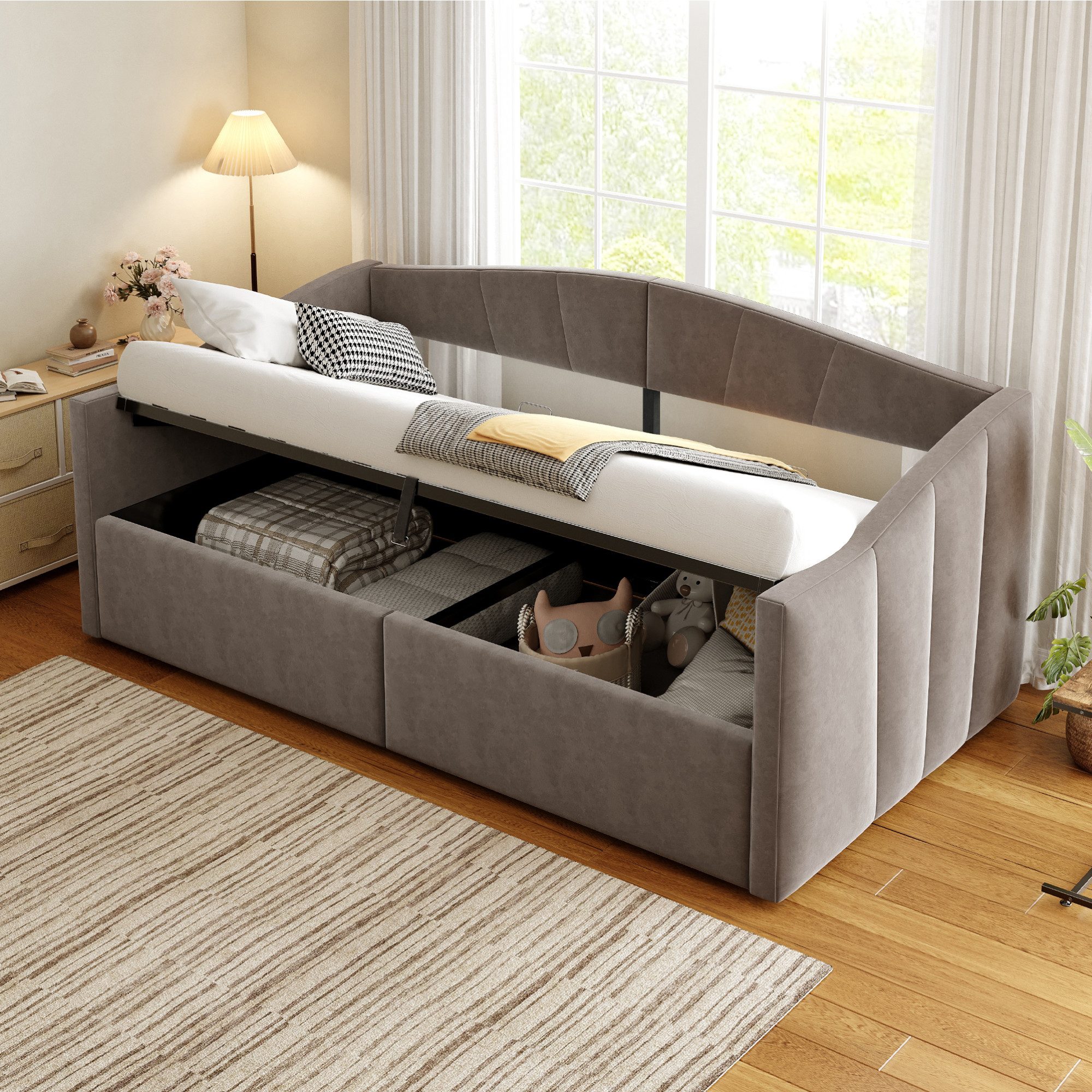HAUSS SPOLE Schlafsofa 90x200cm mit hydraulischer Lagerung, Lattenrost, Sam günstig online kaufen