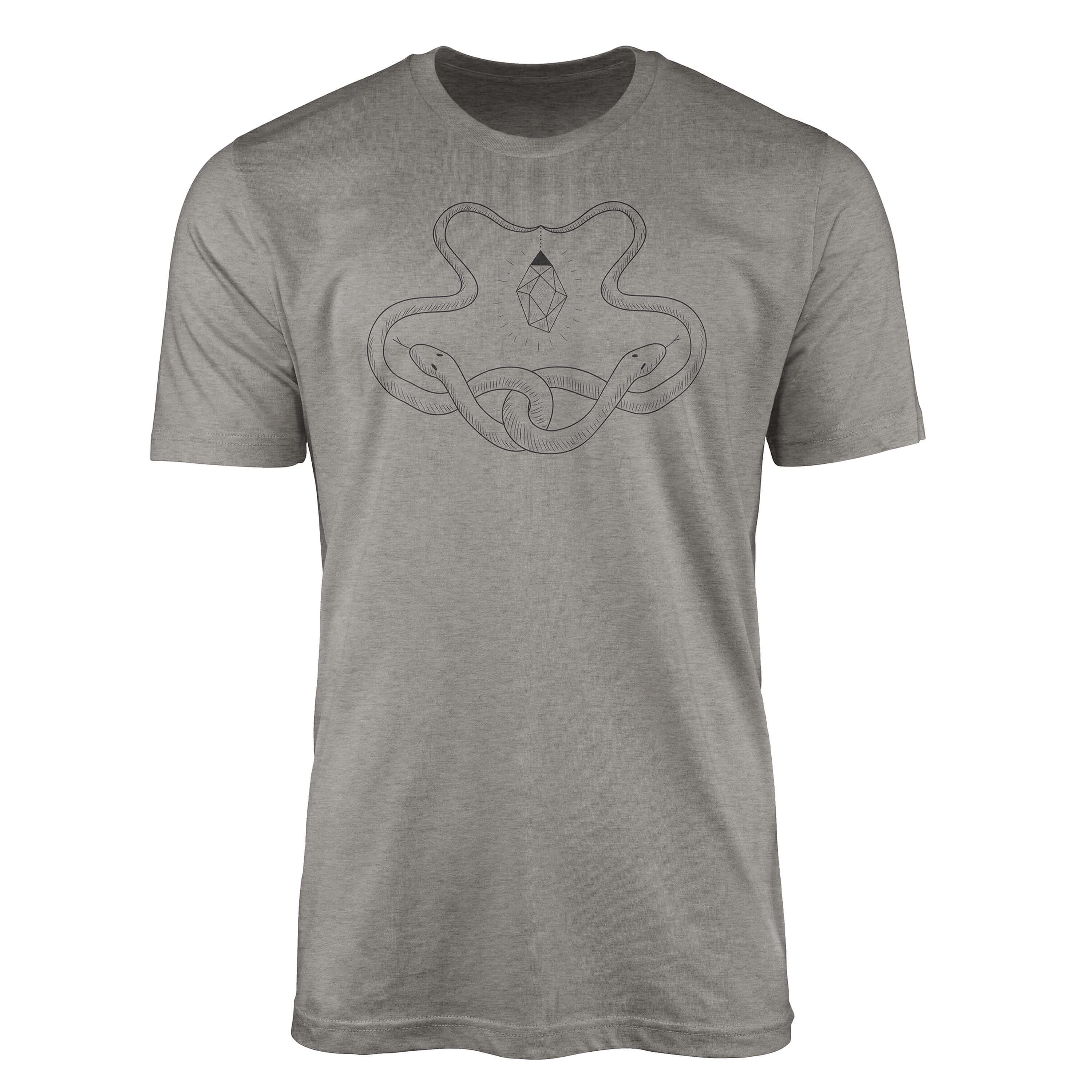 Sinus Art T-Shirt Premium T-Shirt Alchemy Serie Symbole angenehmer Tragekomfort feine Struktur No.0081 Ash
