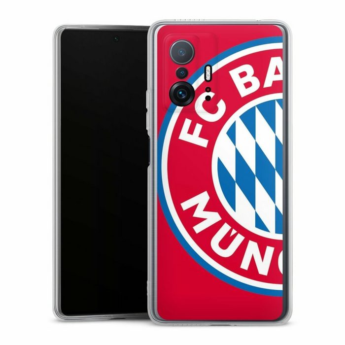 DeinDesign Handyhülle FC Bayern München Offizielles Lizenzprodukt FCB Großes FCB Logo Rot Xiaomi 11T 5G Silikon Hülle Bumper Case Handy Schutzhülle