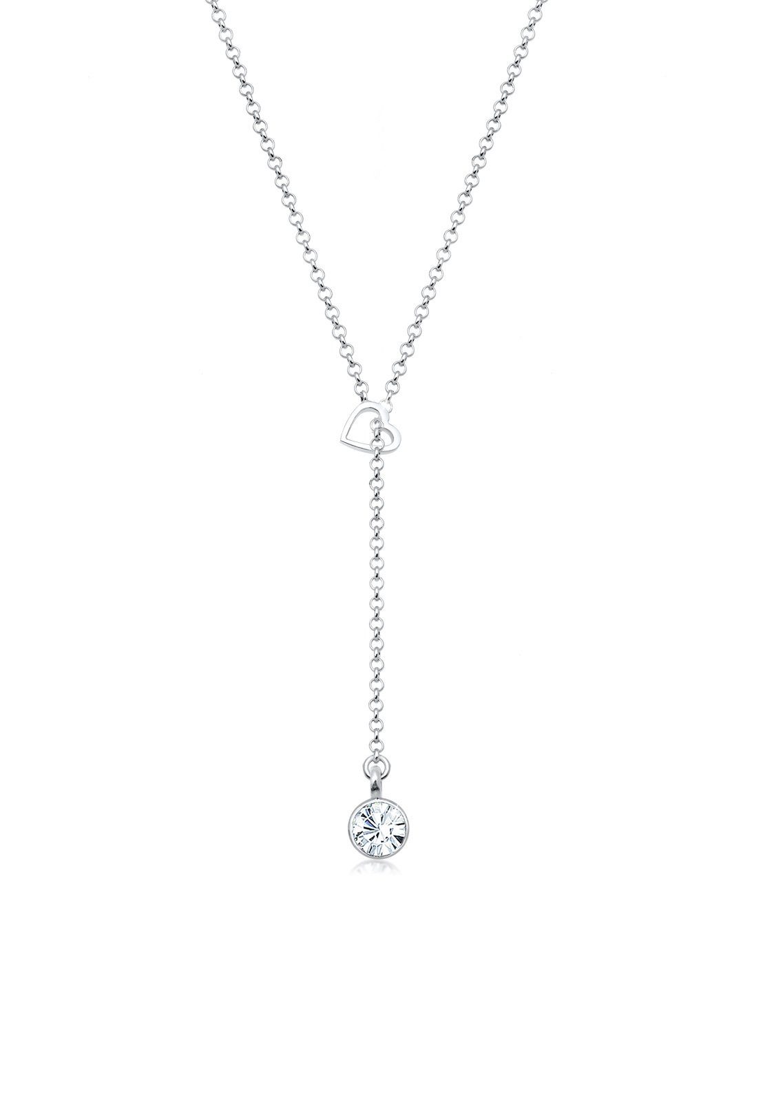 Elli Halskette »Herz YKette Swarovski® Kristalle 925 Silber Elisa« online kaufen OTTO