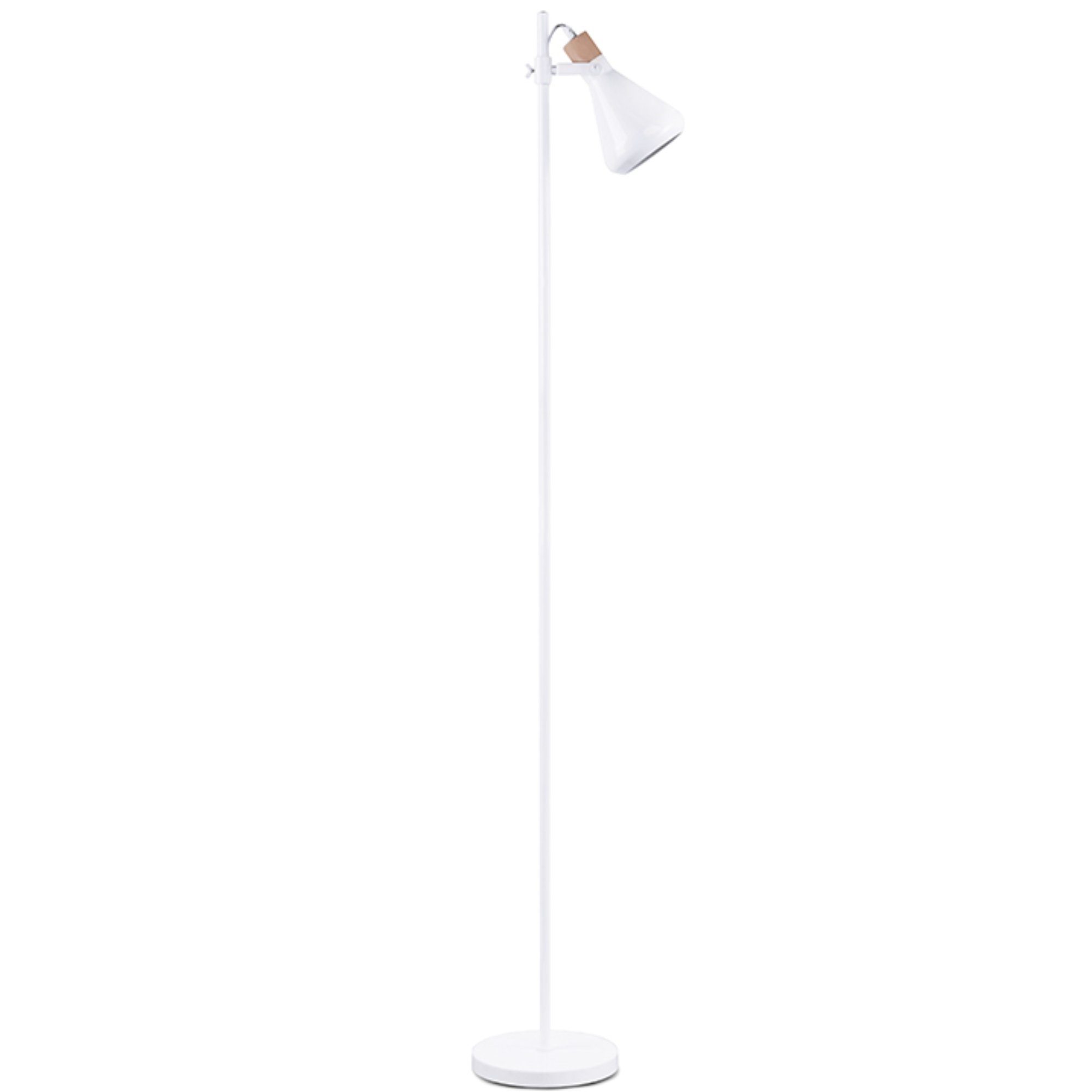 Konsimo Stehlampe CORTODI Stehleuchte im Skandinavischen Stil Wohnzimmer Schlafzimmer, Leuchmittel wechselbar, 1,5m, E14 weiß