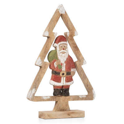 Moritz Skulptur Weihnachtsbaum Nikolaus 46 cm Höhe, Holz, Tischdeko, Fensterdeko, Wanddeko, Holzdeko, Weihnachtsdeko