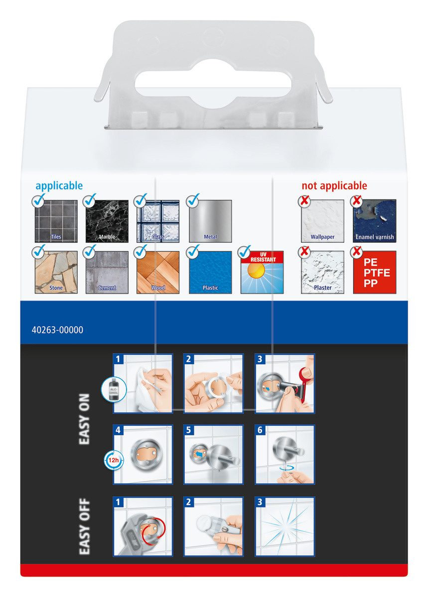 tesa Klebehaken Handtuchhaken 1x tesa klaam Wandhaken, Badezimmer, (Packung, KLAAM)