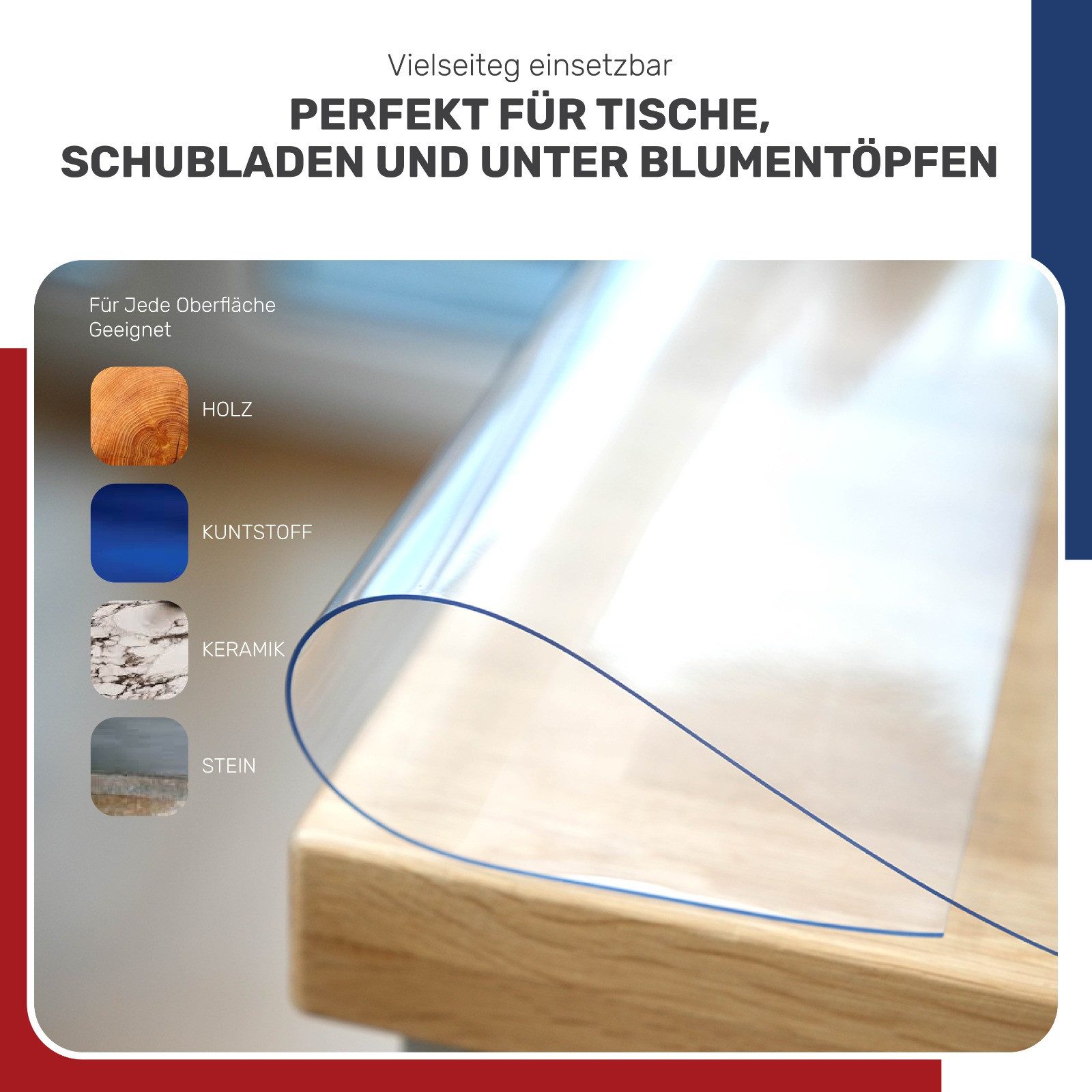 THE NORTH DESIGN Tischdecke Tischfolie Transparent,PVC folie, 1,7 mm Glaskl günstig online kaufen