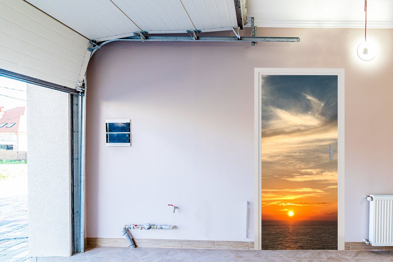 Matt, Türaufkleber, Fototapete (1 75x205 - Türtapete - Sonnenuntergang für MuchoWow St), Japan, Strand cm Tür, bedruckt,