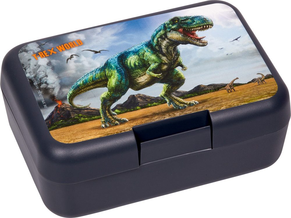 COPPENRATH DIE SPIEGELBURG Lunchbox Butterbrotdose - T-Rex World T-Rex World, Kunststoff, (Set, 2-tlg., 1), mit stufenlos verstellbarer Trennwand