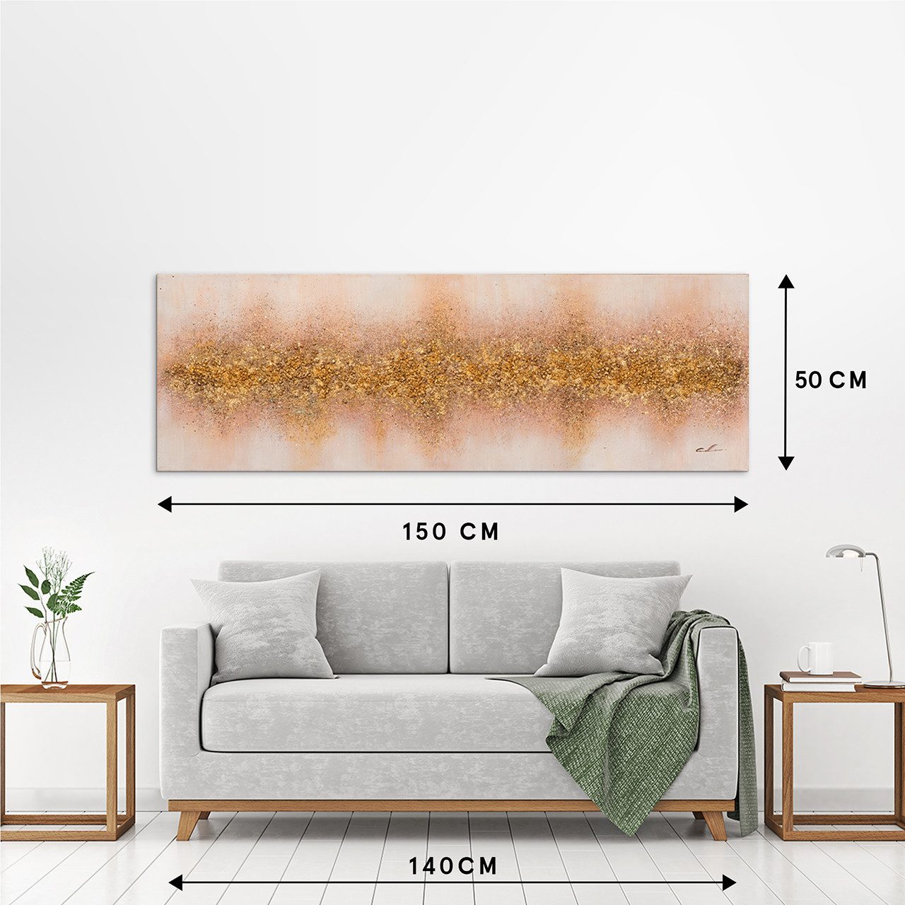 ArtUniverse Gemälde Glitzernder Horizont 50 x 150 cm, Abstrakt