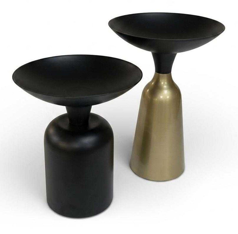 JVmoebel Couchtisch Couchtisch Beistelltisch Schwarz Gold Marmor Modern Design, Made in Europa