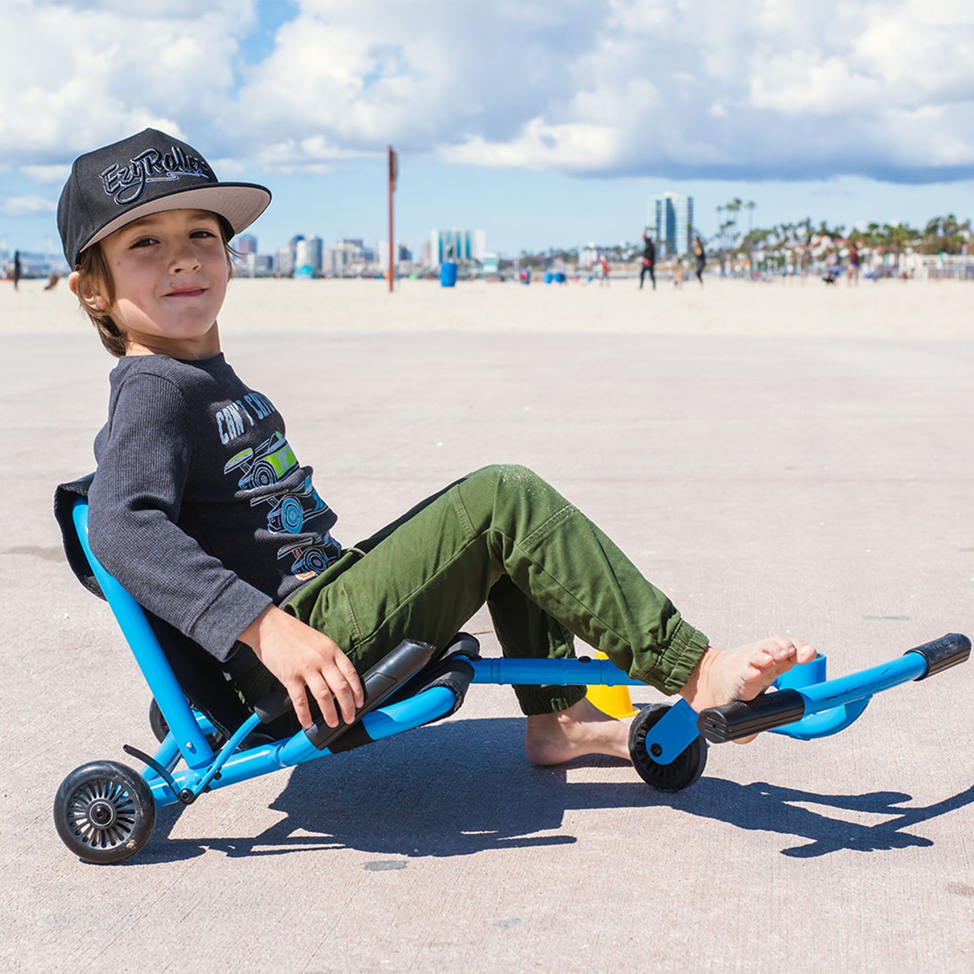 EzyRoller Dreiradscooter Dreirad für 4 blau 14 Classic, Jahre ab Kinder Kinderfahrzeug Trike bis Funfahrzeug
