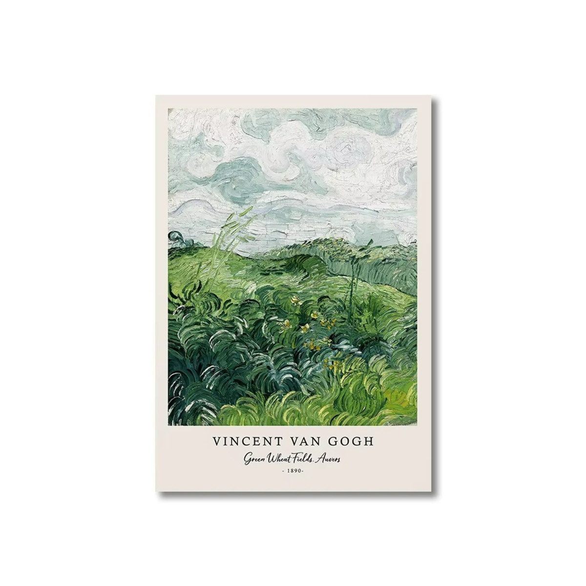 TPFLiving Kunstdruck (OHNE RAHMEN) Poster - Leinwand - Wandbild, Vincent Van Gogh, Schriften und Kunst, die Sternennacht auf Leinwand (Leinwandbild XXL), Farben: Blau, Weiß, Gelb, Grün, Schwarz, Rot -Größe: 20x30cm