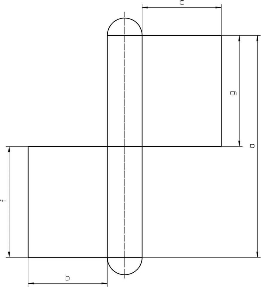 Thumbnail - Simonswerk Türbeschlag SIMONSWERK Konstruktionsband Ko 4 2-tlg 140X8X14X4mm Stahlblank, 0